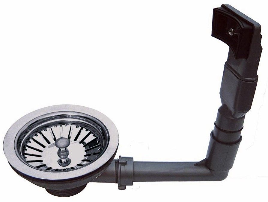 Kitchen Sink Chrome Strainer Waste & Overflow (A1)