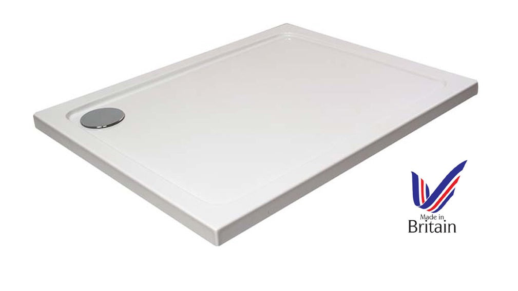 VRB Rectangular White Shower Trays ABS Capped Stone Resin. Various sizes