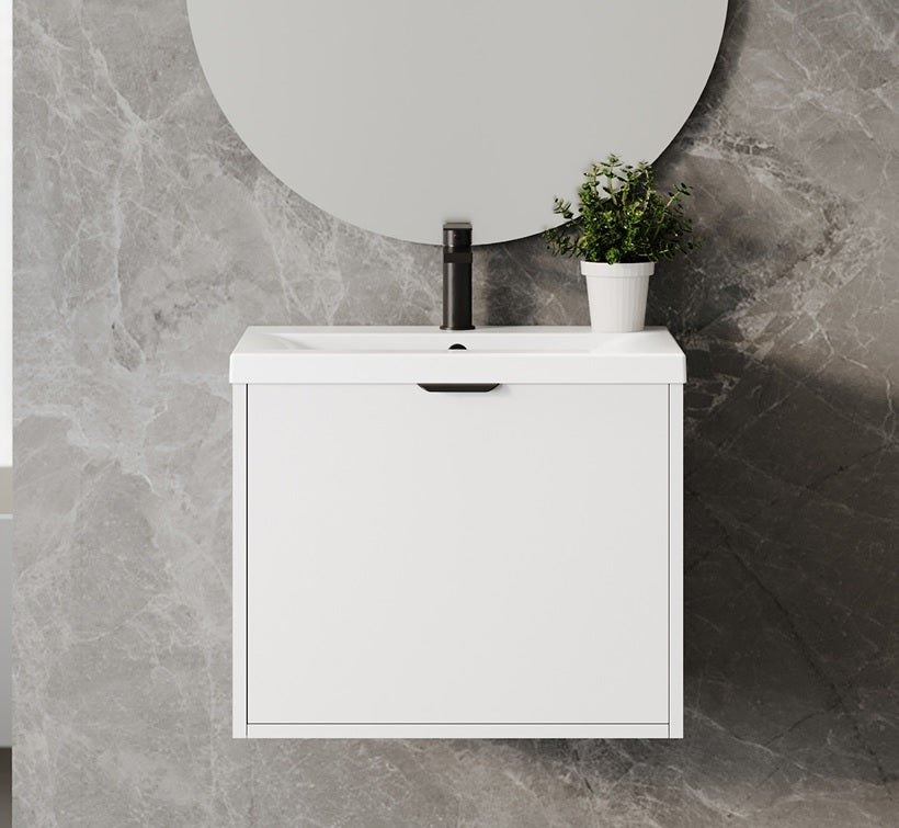 100% WaterProof VRB Eterna Gloss White PVC 500mm Rigid Wall Hung Vanity Unit SP500WH_WHITE