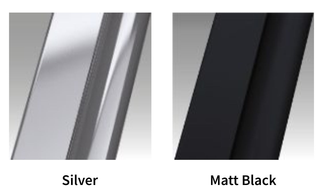 Novellini CLICK H8 Wet room Shower Screen/Panel 8mm in Matt Black or Silver
