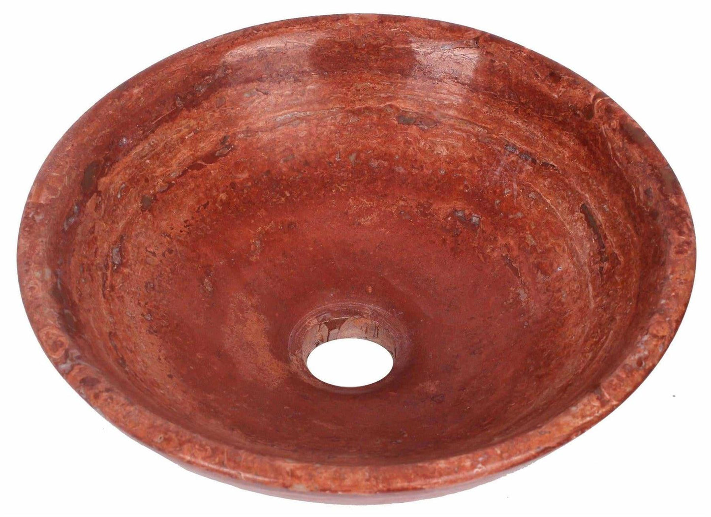 Red Travertine marble Stone Round Basin 300mm diameter B0065