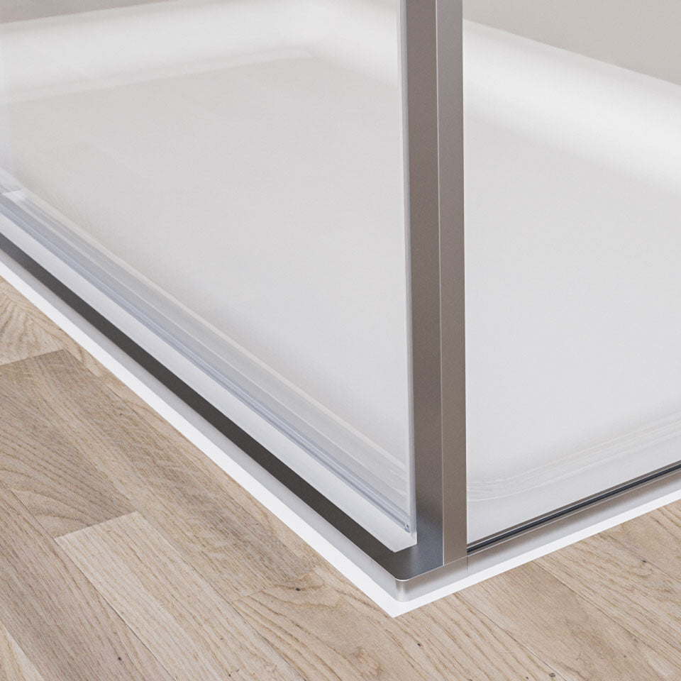 Novellini Riga 2P+F, 1 Sliding Shower door+1 Fixed Panel In Line+Side Panel Gold/Bronze/Inox