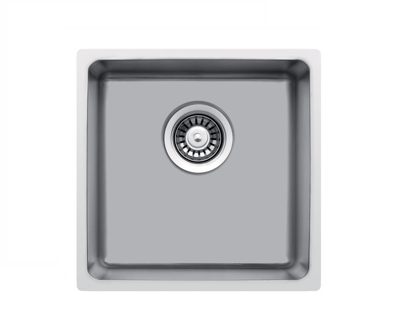 SQUARE SINK 440 x 440mm Undermount/Inset Deep Single Bowl Stainless Steel Kitchen Sink (LA017)