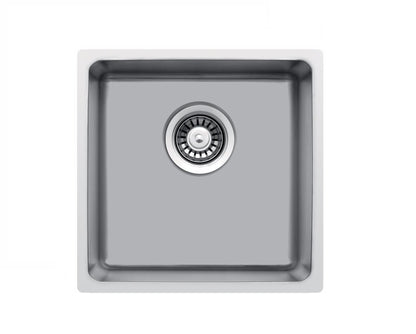 SQUARE SINK 440 x 440mm Undermount/Inset Deep Single Bowl Stainless Steel Kitchen Sink (LA017)