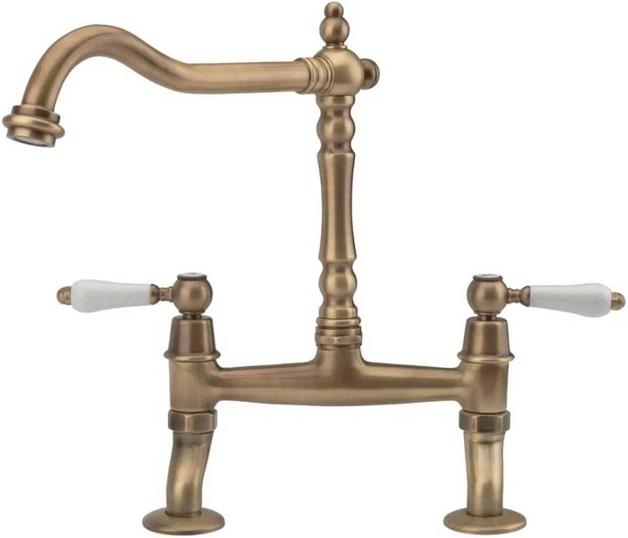 Old Fashioned Ceramic Lever Bridge Kitchen Mixer, 5 Colour options