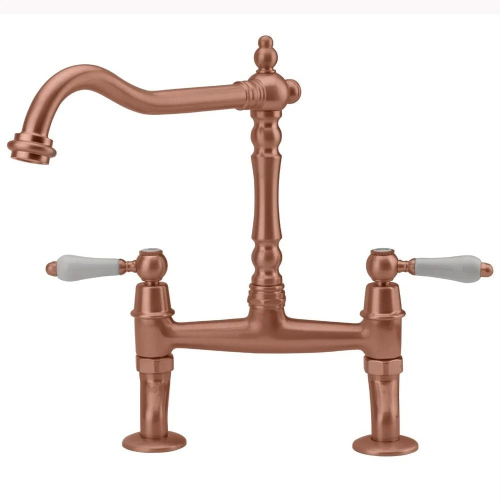 Old Fashioned Ceramic Lever Bridge Kitchen Mixer, 5 Colour options