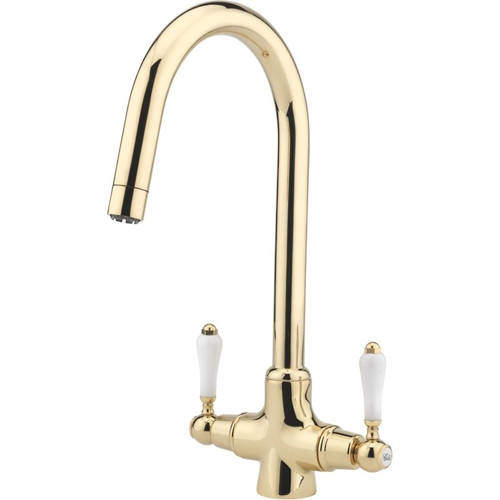 Old Fashioned Twin Ceramic Lever Dual Flow Tap, 5 Colour options