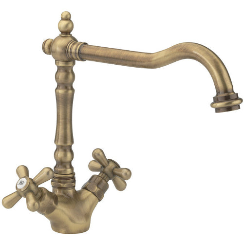 Old Fashioned 2 handle Kitchen mixer Tap, 7 Colour options