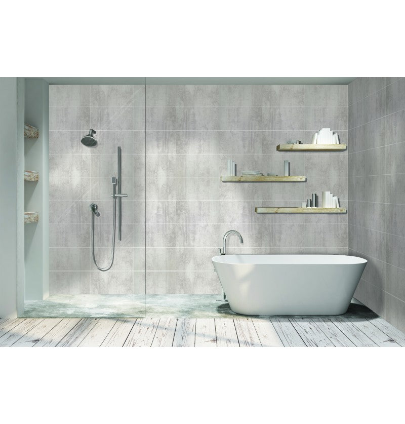 DuraPanel Tile Effect Shower Panel Tongue & Groove 2400x585mm on 9mm Plywood