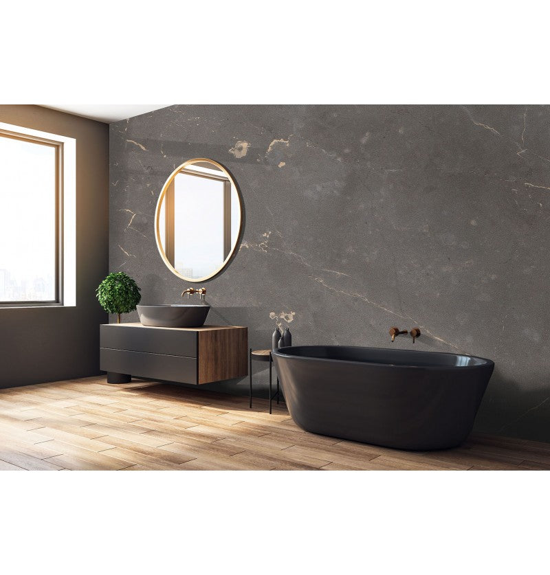 Ferro Graphite Shower Panel on 9mm 100% Waterproof Solid Composite core 2400x1185