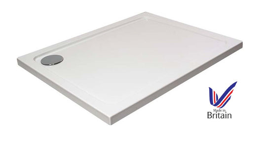 VRB Rectangular White Shower Trays ABS Capped Stone Resin. Various sizes