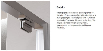 Novellini Riga 2P+F, 1 Sliding Shower door+1 Fixed Panel In Line+Side Panel Gold/Bronze/Inox