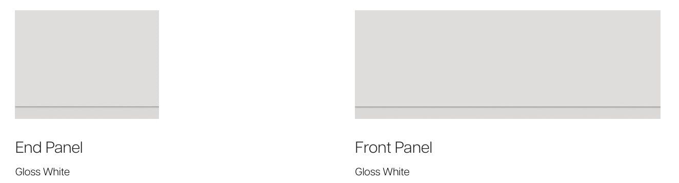 VRB Matera Shower Bath 1500/1600/1700x750mm Bath Panels White/Light Grey/Dark Grey