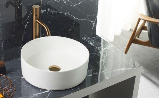DINAN 38 MATTE WHITE PORCELAIN WASHBASIN (4151)