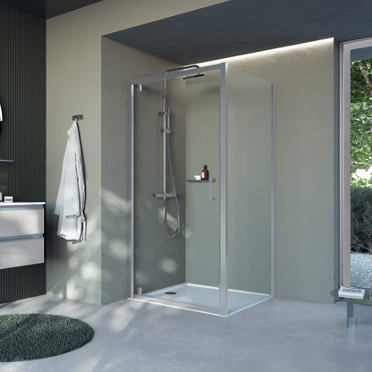Novellini CLICK G 6mm Pivot Shower Door, Silver or Matt Black