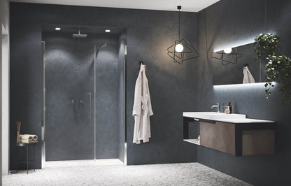 Novellini Young G+F in linea + F shower door + 1 Fixed Panel inline  Chrome