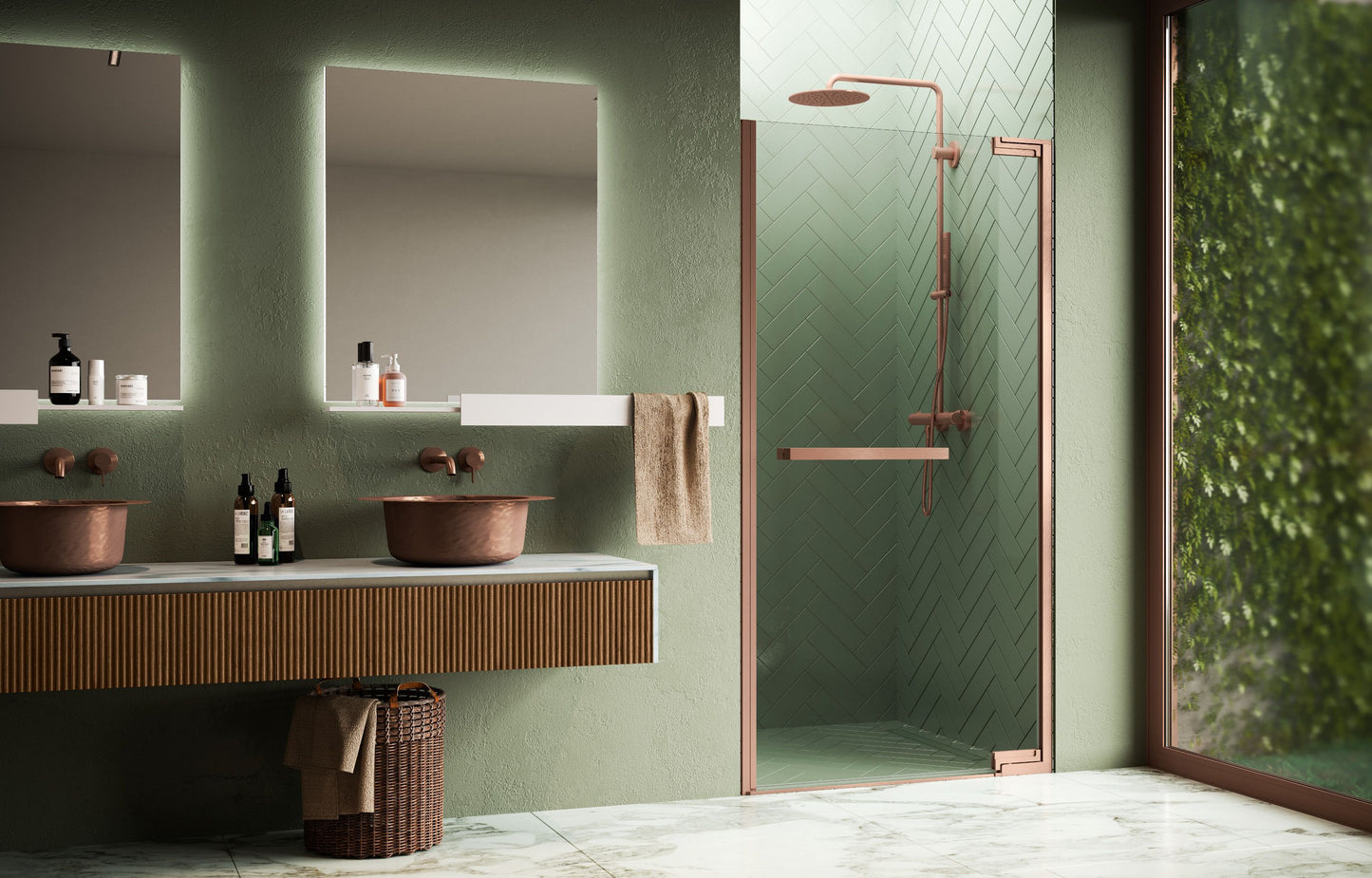 Novellini N180 1B, Hinged shower door Chrome/B Gold/B Bronze/B Inox
