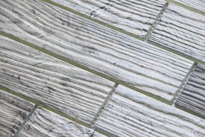 Light Brown Wood Effect Glazed Glass Mosaic Tiles (MT0188)