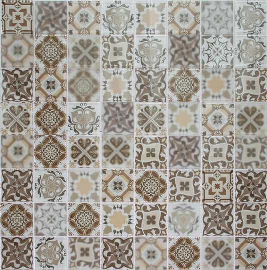 Brown Patterned Glass Mosaic Tiles (MT0181)