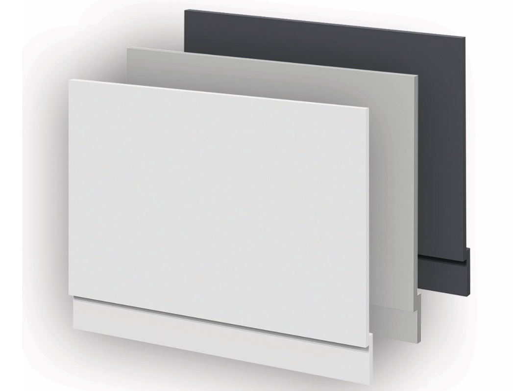 VRB Matera Shower Bath 1500/1600/1700x750mm Bath Panels White/Light Grey/Dark Grey