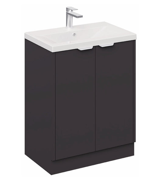 100% WaterProof VRB Eterna Matte Grey PVC 600mm Rigid Floor Standing Vanity Unit SP600FS_GREY