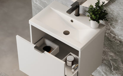 100% WaterProof VRB Eterna Gloss White PVC 500mm Rigid Wall Hung Vanity Unit SP500WH_WHITE