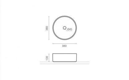 DINAN 38 MATTE WHITE PORCELAIN WASHBASIN (4151)