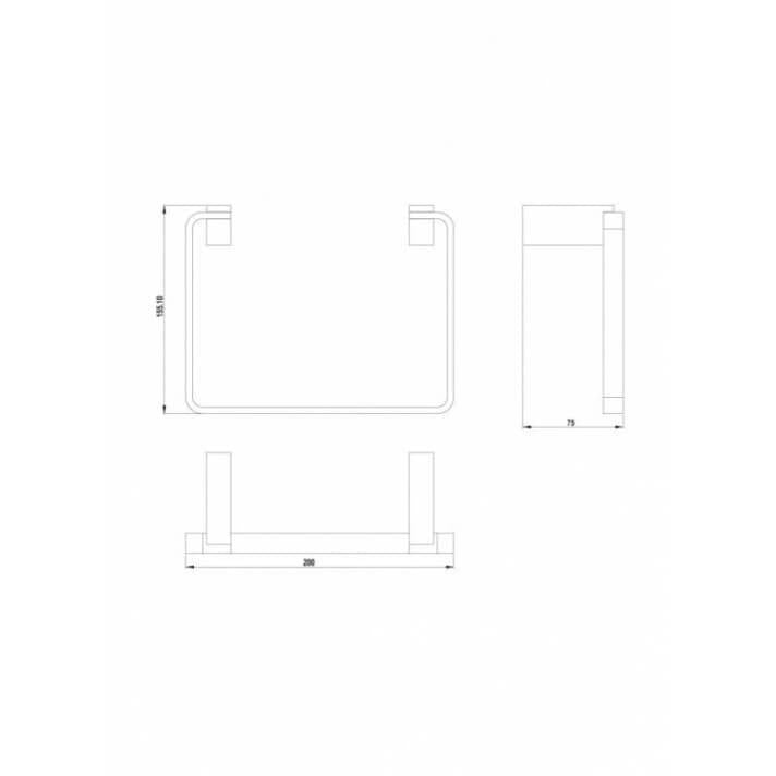 GALA (DESIGN) HANGING TOWEL RAIL 20cm (TJM025)
