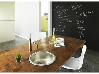 ROCA INSET LINEN FINISH ROUND STEEL SINK (REDONDO)  450 x 450 x 175 mm (SP0108)