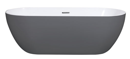 VRB Freestanding Bath Matte Grey 1700x750x600mm FSB1700GREY