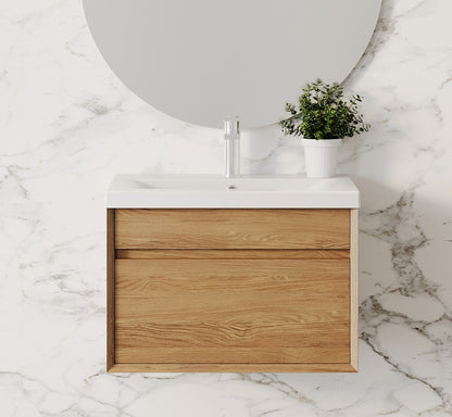 100% WaterProof VRB Haven Honeywood PVC 600mm Rigid Wall Hung Vanity Unit WG600WH_HW