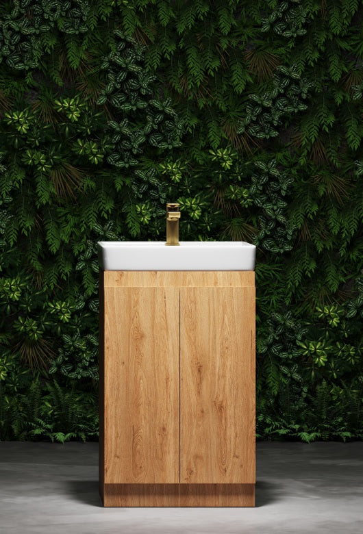 100% WaterProof VRB Haven Honeywood PVC 500mm Rigid Floor Standing Vanity Unit WG500FS_HW