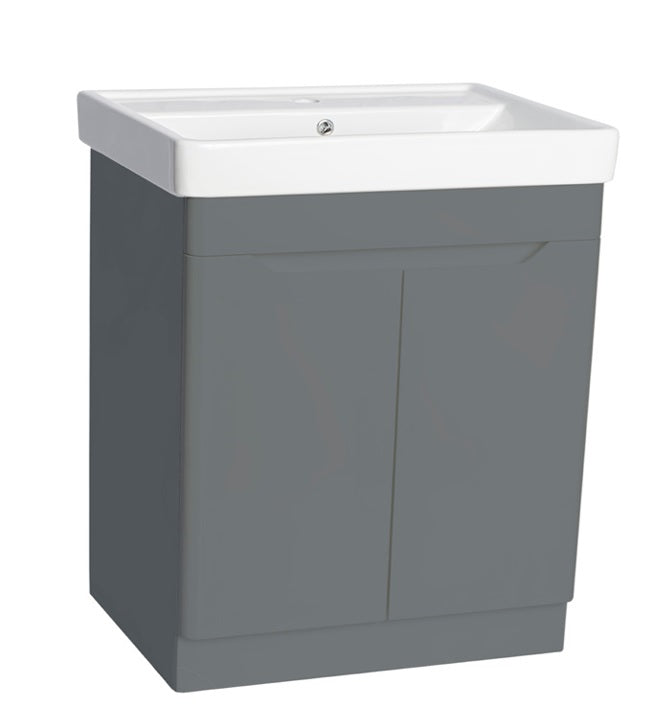 100% WaterProof VRB Lustra Dark Grey 500/600/700/800mm Rigid, PVC Floor Vanity Unit
