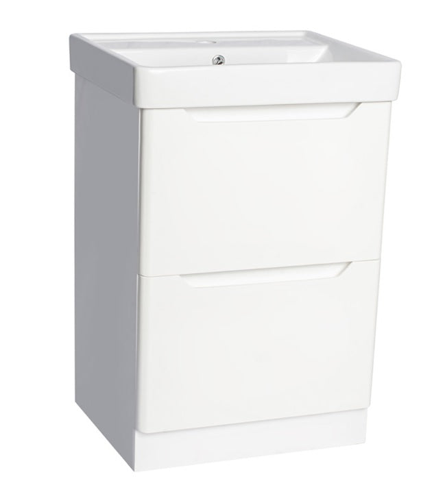100% WaterProof VRB Nexus Gloss White 500/600/700/800mm Rigid PVC Floor Standing Vanity Unit