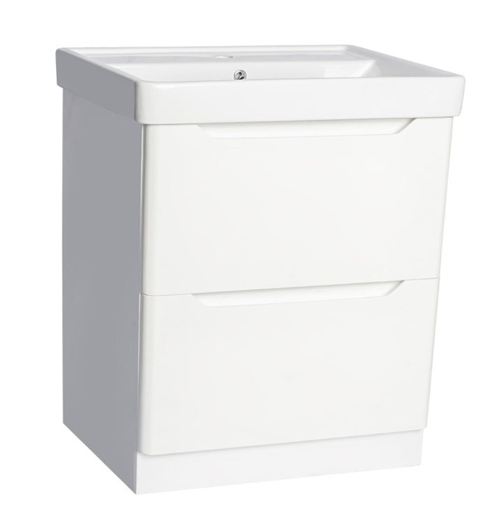 100% WaterProof VRB Nexus Gloss White 500/600/700/800mm Rigid PVC Floor Standing Vanity Unit