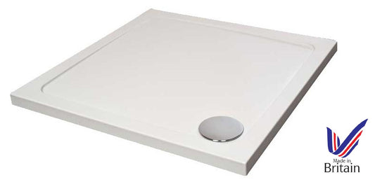 VRB Square White Shower Trays ABS Capped Stone Resin. Various sizes