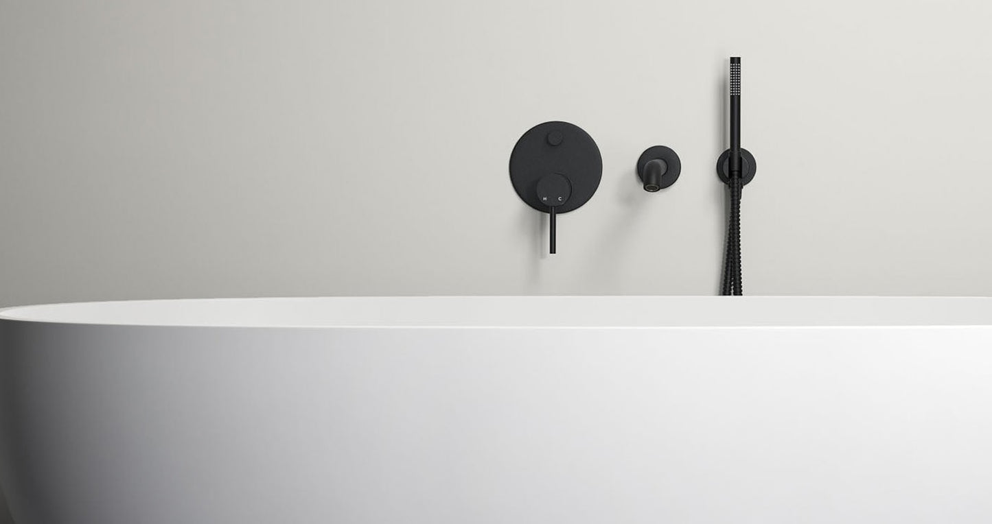 VRB Stream Concealed Bath tap and Shower Set, Matte Black 0021