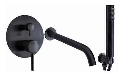VRB Stream Concealed Bath tap and Shower Set, Matte Black 0021