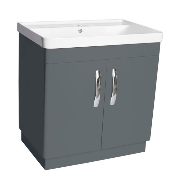 100% WaterProof VRB Vero Dark Grey 500/600/700/800mm Rigid, PVC Floor Standing Vanity Unit