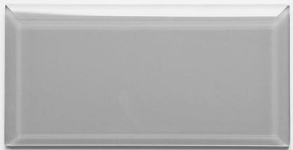 Light Grey Beveled Glass Subway Tile 100 x 200mm (MT0190)
