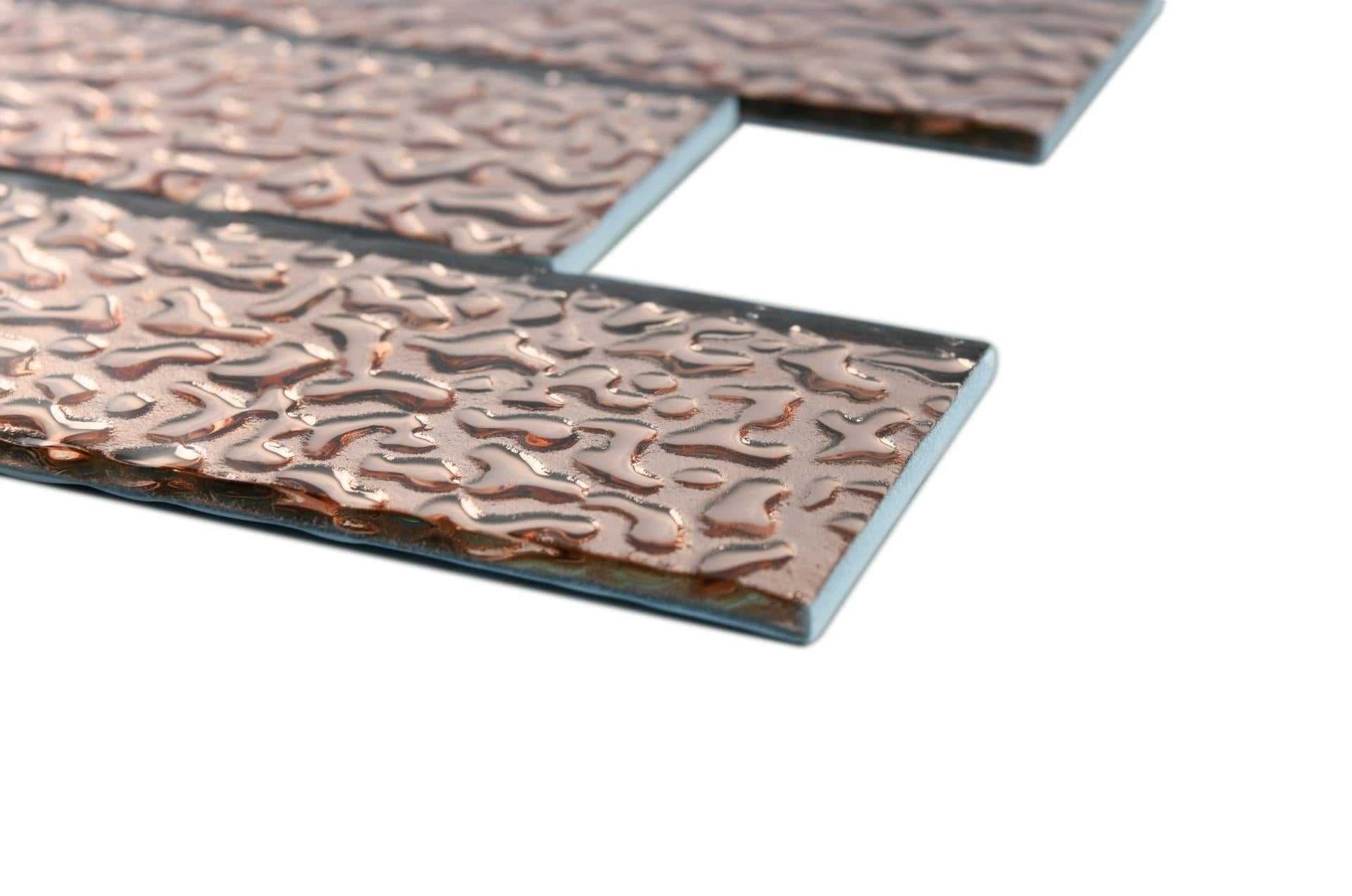 Copper Lava Glass Subway Tile 75x300mm (MT0195)