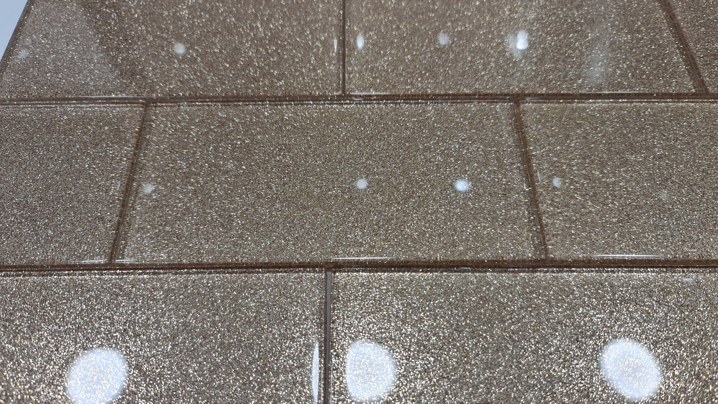 Rose Gold Glitter Subway Tile 75mm x 150mm  (MT0200)