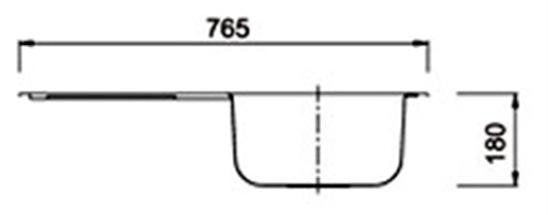765 x 480mm Polished Inset Reversible Stainless Steel Sink with Drainer (B04 mr)