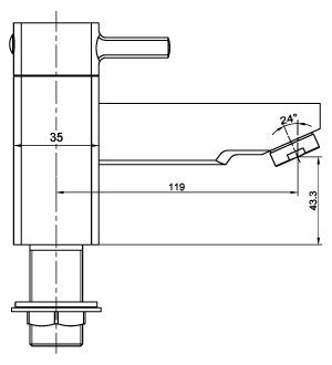 Modern Square Bath & Basin Mixer Tap Set (ICE 51)