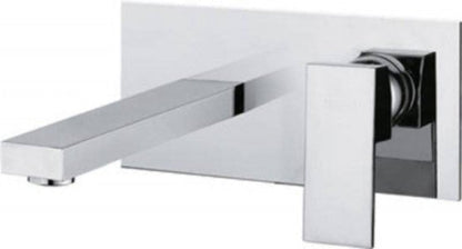Polished Chrome Modern Wall Mounted Single Lever Basin Mixer Tap (14007)