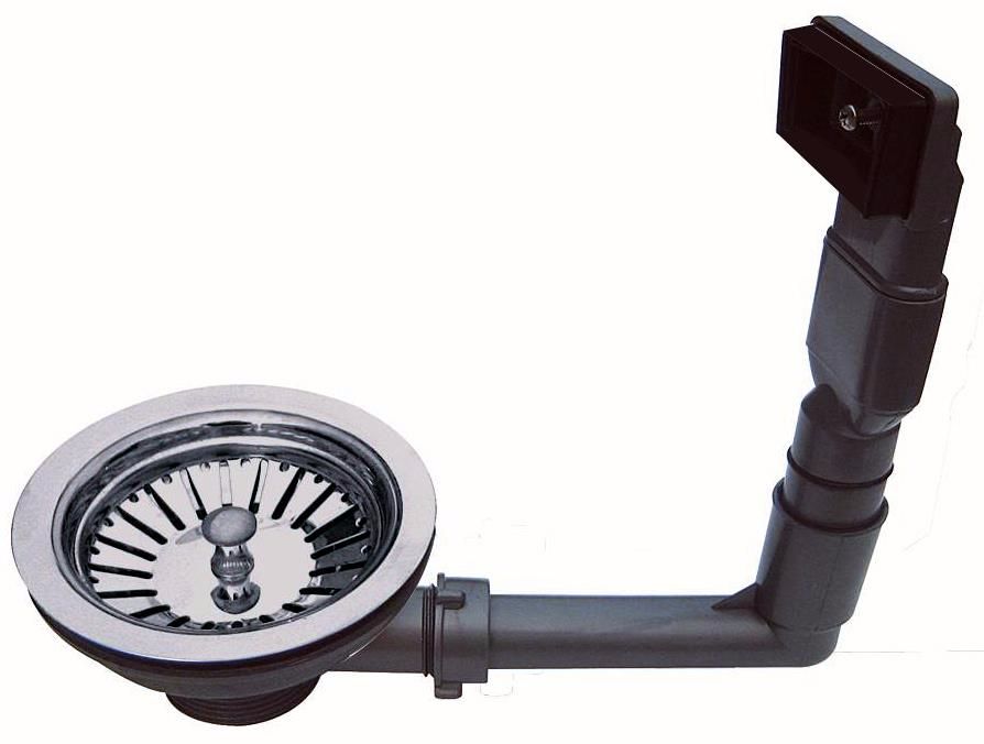Kitchen Sink Chrome Strainer Waste & Plug & Overflow Fits 90mm Waste Hole BSP A1